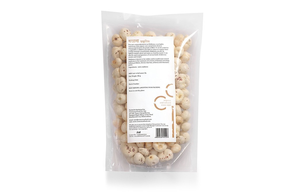 Conscious Food Puffed Fox Nut Makhana Natural   Pack  50 grams
